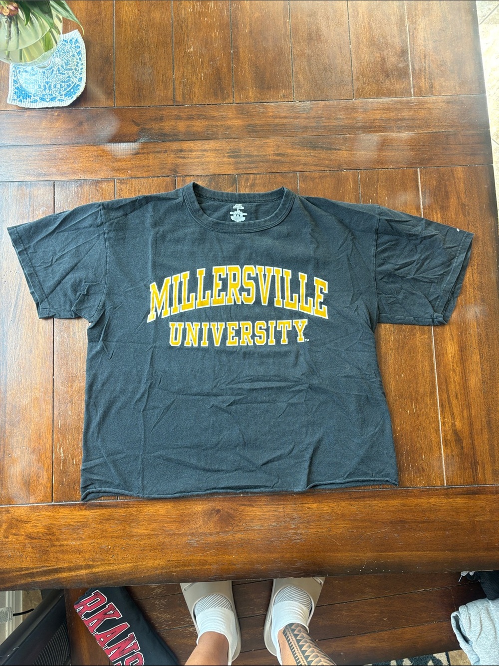 Russell Athletic Black Millersville University Tee with Gold Print
